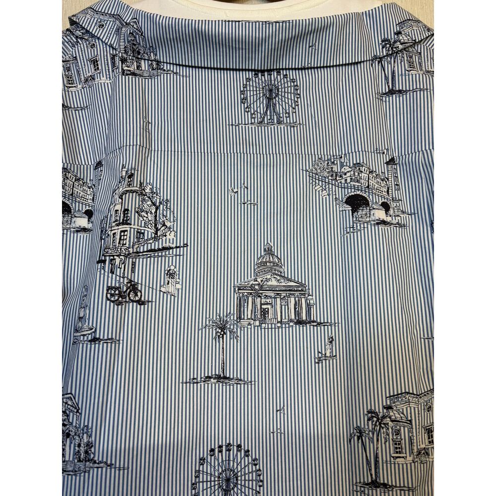 Maje Lasane Asymmetrical Layered Top Size 3 Imprime Paris Scene Parisian NWT - Picture 10 of 15